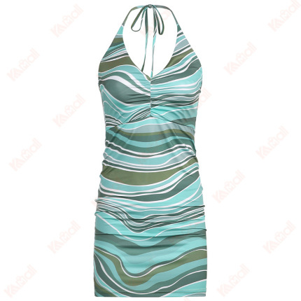 premium water ripple print dresses